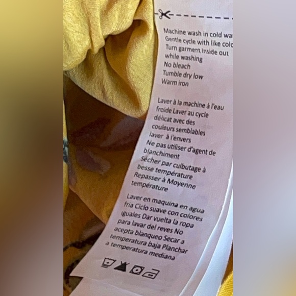 NWOT Golden Yellow Floral Spaghetti Strap V-Neck Ruffle Off The Shoulder Top - Picture 16 of 17